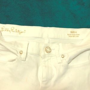 Lilly Pulitzer white South Ocean Crop jeans